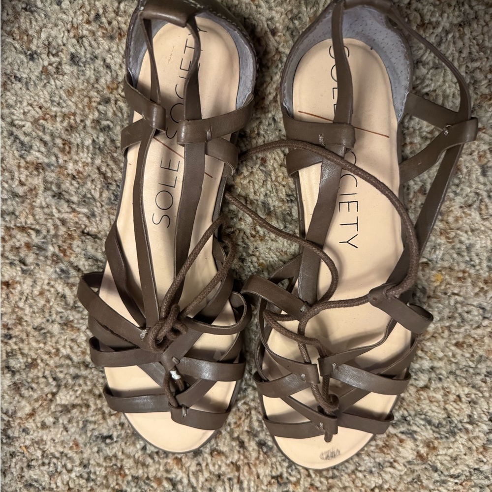 Sole Society Brown Strappy Sandals